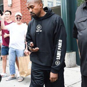 Kanye West Yeezy Saint Pablo Black sz Medium Tour Hooded Sweatshirt